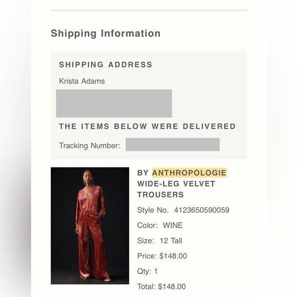 🍷By Anthropologie Wide-Leg Velvet Trousers, 12 Tall - Picture 7 of 7